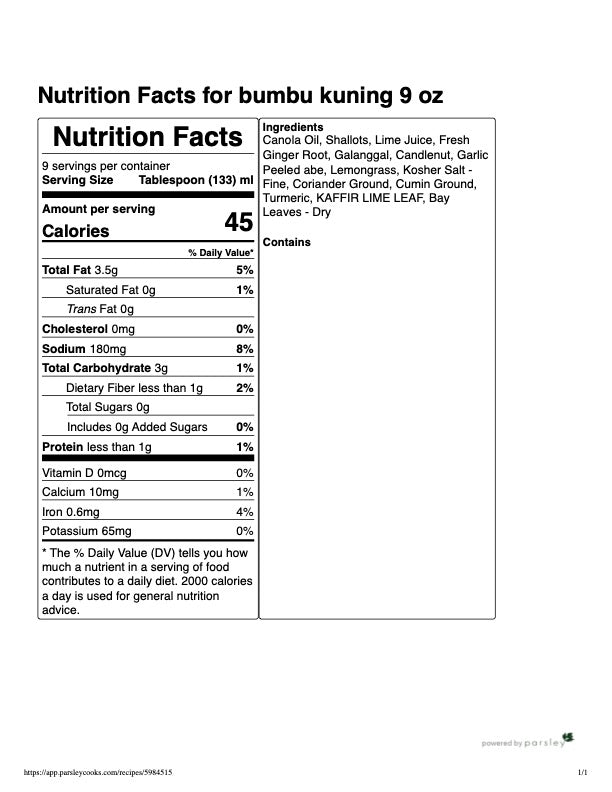 Bumbu Kuning kaffir lime