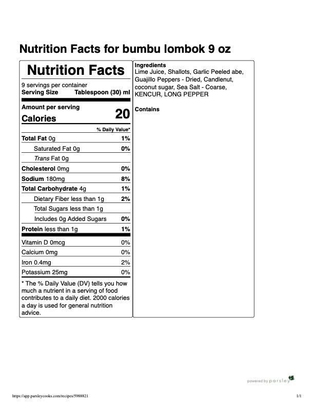 Bumbu Lombok aromatic kencur