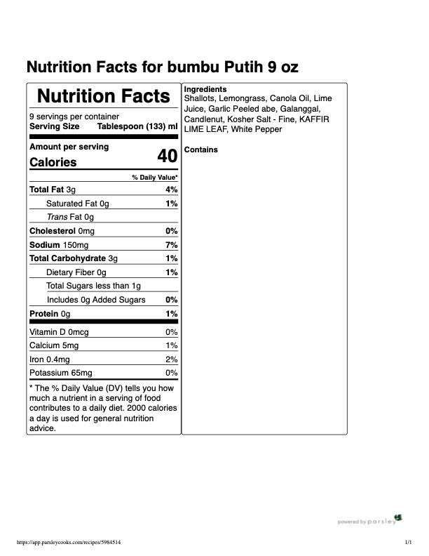 Bumbu Putih piney galangal